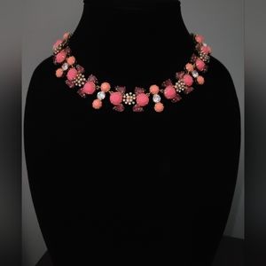 Jcrew necklace with pink, orange, purple and clear stones